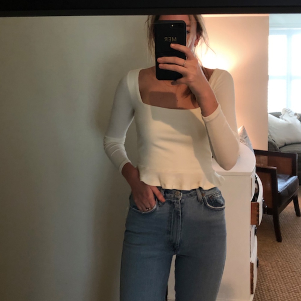 White Long Sleeve Top About Us